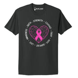 Breast cancer Awareness Tshirt - With Rose Quartz and Clear Quartz ink