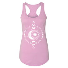 Load image into Gallery viewer, Cosmic Duality Women's Racerback - Printed with Labradorite infused ink