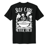 Glow in the Dark Self Care Never Dies Unisex T-shirt- Infused With Amethyst Crystals