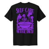 Glow in the Dark Self Care Never Dies Unisex T-shirt- Infused With Amethyst Crystals