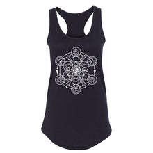 Load image into Gallery viewer, Sacred Geometry Women's Racerback - Printed with Clear Quartz infused ink