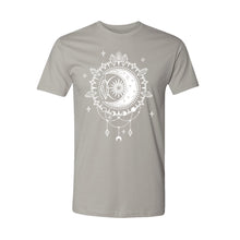 Load image into Gallery viewer, Crystal Crescent Unisex T-shirt - Printed with Moonstone infused ink