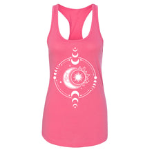 Load image into Gallery viewer, Cosmic Duality Women's Racerback - Printed with Labradorite infused ink