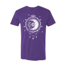 Load image into Gallery viewer, Crystal Crescent Unisex T-shirt - Printed with Moonstone infused ink