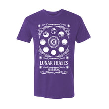 Load image into Gallery viewer, The Lunar Phases Unisex T-shirt - Printed with Moonstone infused ink