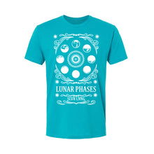 Load image into Gallery viewer, The Lunar Phases Unisex T-shirt - Printed with Moonstone infused ink