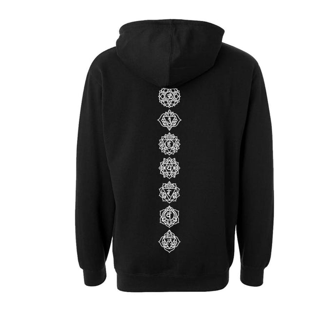 Black Chakra Hoodie- Infused with infused with Clear Quartz - Amethyst - Sodalite - Rose Quartz -Citrine - Carnealian & Obsidian