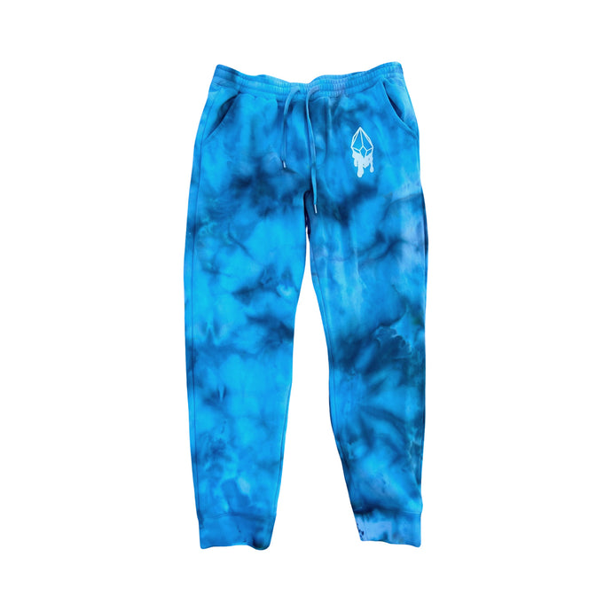 Blue Tie-dye SLVR LNNG Sweatpants- Infused with Amethyst, Tigers Eye & Obsidian