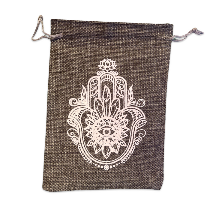 Large grey Crystal Infused Crystal/Tarot Pouch