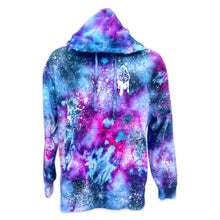 Load image into Gallery viewer, Star Tarot mid-weight Snow Moon Tie-Dye Unisex hoodie infused with Clear Quartz
