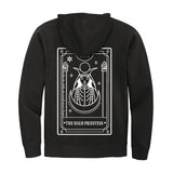 The High Priestess Card “Signature” Midweight Pullover or Zip up Hoodie Infused with Amethyst