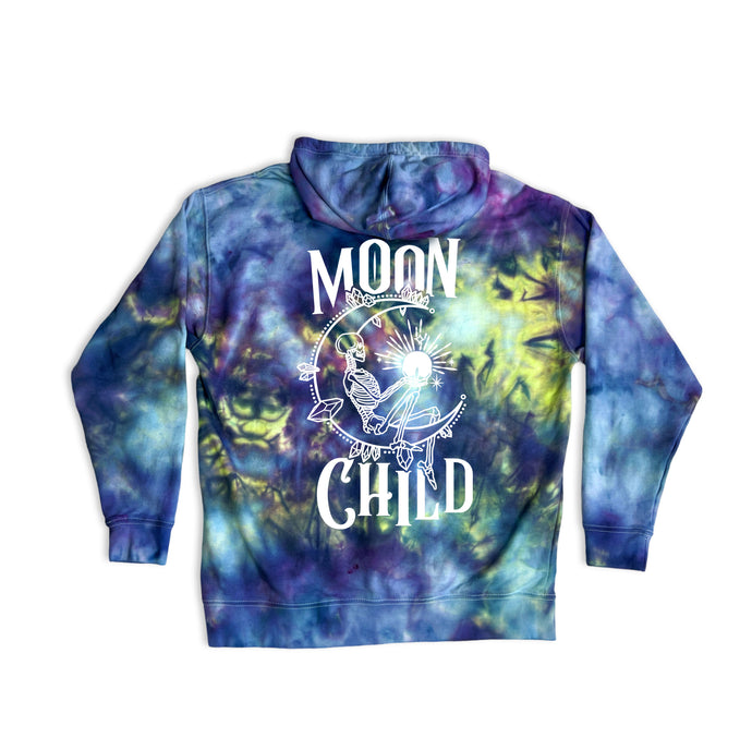 Moon Child Tie-dye Midweight Santa Cruz Unisex  Hoodie - Infused with Moonstone & Labradorite