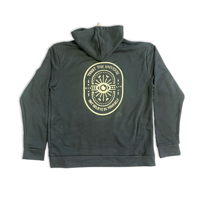 Trust the universe Midweight Unisex Santa Cruz Hoodie - Infused with Labradorite