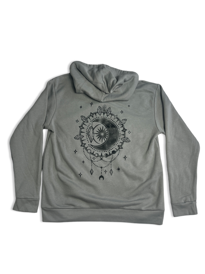 Crescent moon Midweight Unisex Santa Cruz Hoodie - Infused with Moonstone & Tourmaline