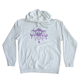 Triple Moon Purple Glitter Midweight Unisex Hoodie Infused with monstone