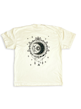 Load image into Gallery viewer, Crescent Moon Heavy weight Unisex T-Shirt - Infused with Moonstone, Tourmaline &amp; Labradorite
