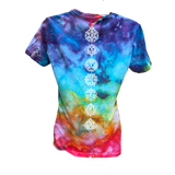 Tie dye Chakras Ladies relaxed Fit T  - Infused with Clear Quartz, Amethyst, Sodalite , Rose Quartz, Citrine, Carnelian, Garnet