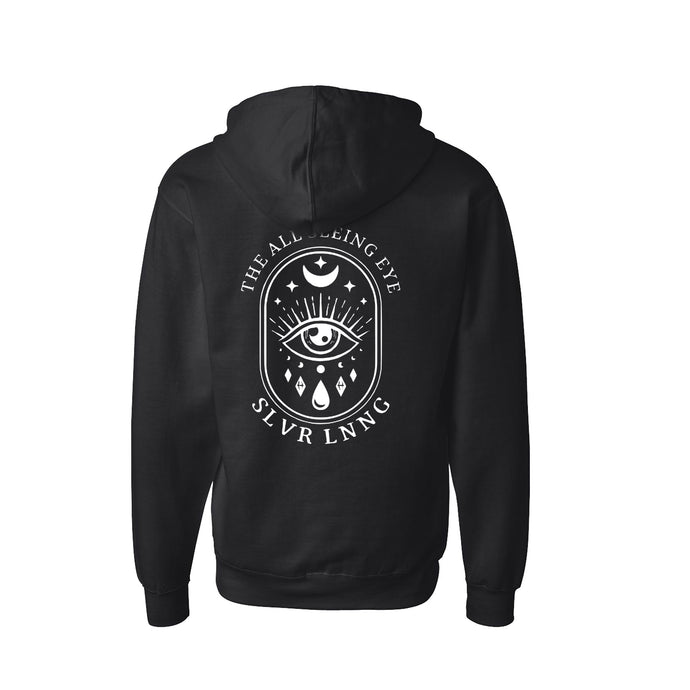 All Seeing Eye Midweight Unisex Hoodie Infused with Amethyst, Fluorite & Sodalite