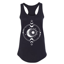 Load image into Gallery viewer, Cosmic Duality Women's Racerback - Printed with Labradorite infused ink
