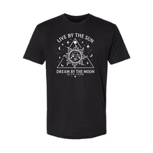 Load image into Gallery viewer, Live By The sun Unisex T-shirt - Printed with Citrine infused ink
