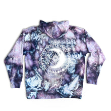 Load image into Gallery viewer, Crescent Moon Tie-Dye Zip-up  Midweight Unisex  Hoodie - Infused with Moonstone, Tourmaline &amp; Labradorite
