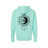 Crescent Moon Midweight Unisex  Hoodie - Infused with Moonstone, Tourmaline & Labradorite