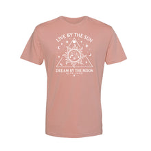 Load image into Gallery viewer, Live By The sun Unisex T-shirt - Printed with Citrine infused ink

