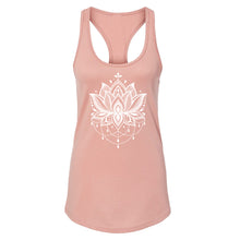 Load image into Gallery viewer, Lotus Women's Racerback - Printed with Obsidian infused ink
