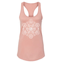 Load image into Gallery viewer, Sacred Geometry Women's Racerback - Printed with Clear Quartz infused ink
