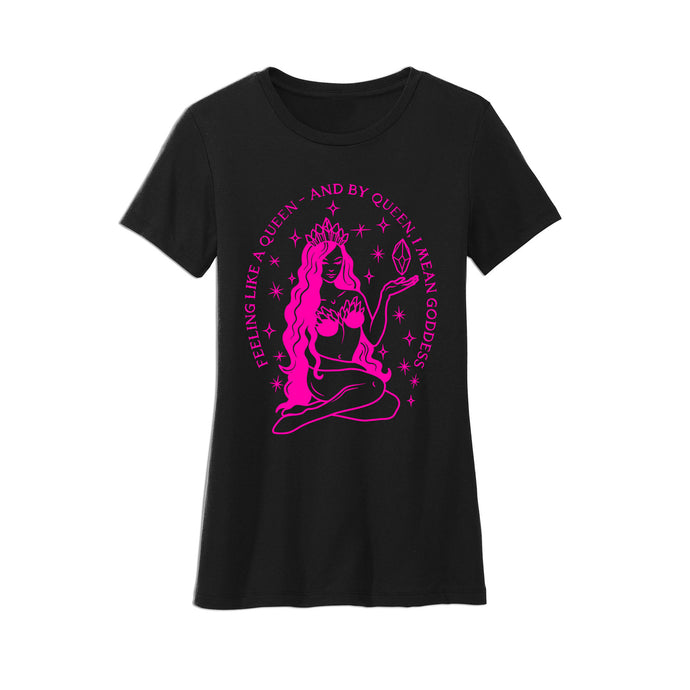 I'm a goddess Women’s Tri-Blend Tee - Infused with Moonstone & Rose Quartz