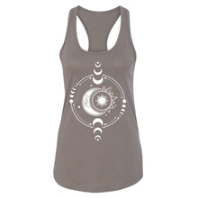Load image into Gallery viewer, Cosmic Duality Women's Racerback - Printed with Labradorite infused ink
