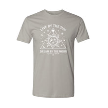 Load image into Gallery viewer, Live By The sun Unisex T-shirt - Printed with Citrine infused ink
