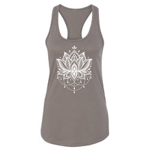 Load image into Gallery viewer, Lotus Women's Racerback - Printed with Obsidian infused ink
