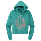 Crystal Hamas Womans Midweight Crop hoodie infused with Obsidian