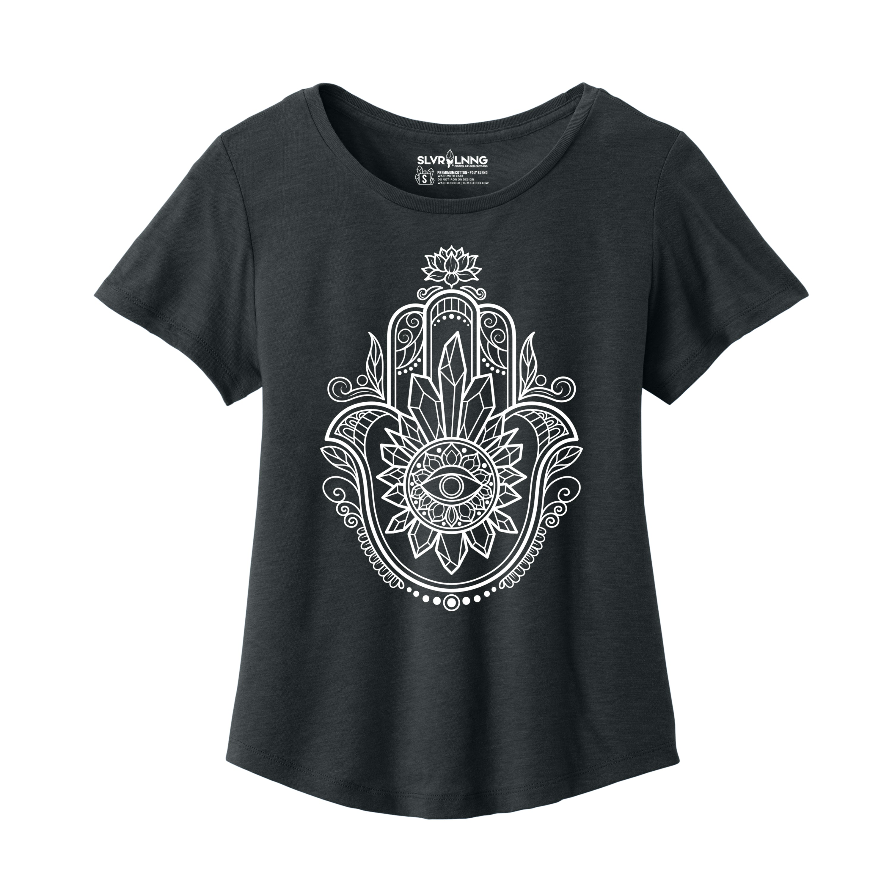 Crystal Guardian Women’s Festival Scoop Neck Tee- Infused with Obsidian