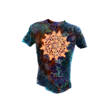 Load image into Gallery viewer, LIMITED RELEASE! Halloween Mandala Glow in the dark unisex T-shirt- Infused with Obsidian, Clear Quartz and Tourmaline .
