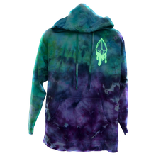 Load image into Gallery viewer, Moon Recharge Glow in the dark mid-weight Unisex hoodie infused with Moonstone, Labradorite &amp; Amethyst
