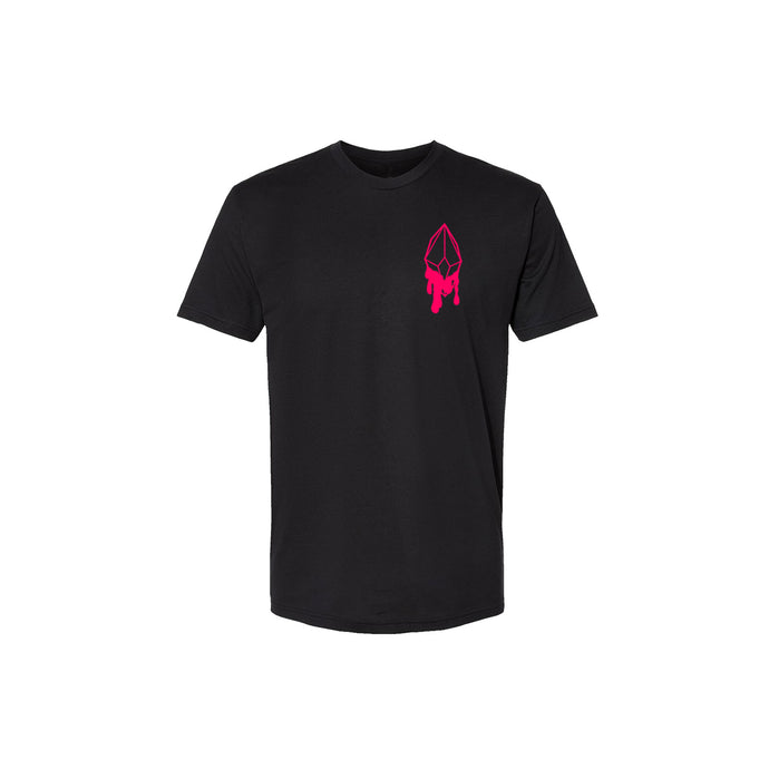 SLVR LNNG Pink Glow Unisex T-shirt -Prosperity crystal bled (Citrine, Tigers Eye & Clear Quartz)