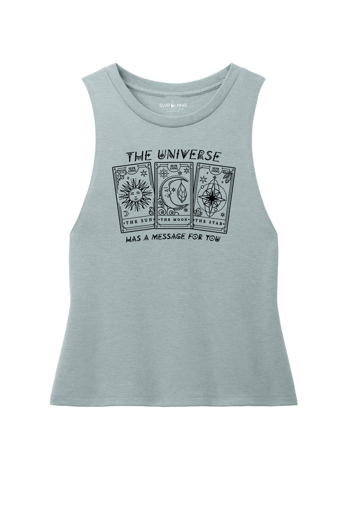 Message for you Tri-Blend Muscle Tank- Infused with Moonstone, Clear Quartz & Amethyst