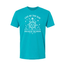 Load image into Gallery viewer, Live By The sun Unisex T-shirt - Printed with Citrine infused ink

