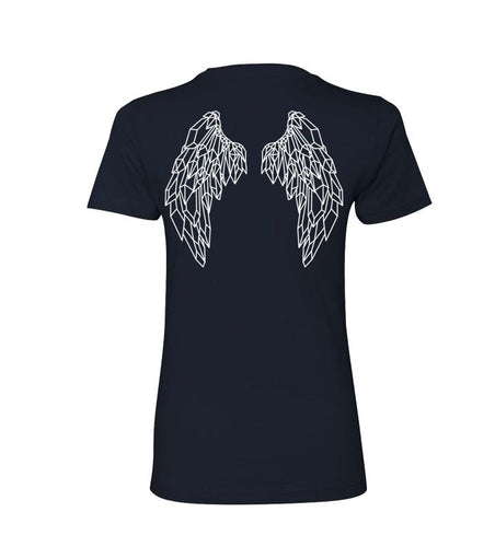 Crystal Wings Ladies T-shirt - Infused with Lapis, Amethyst, Rose Quartz and Citrine - SLVR LNNG