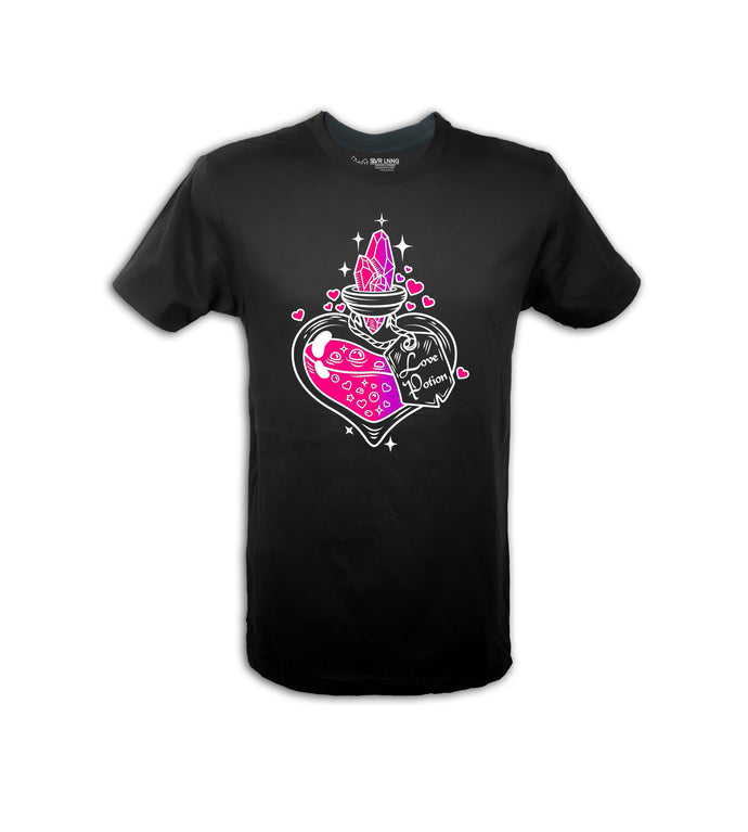 Love Potion Men's/Unisex T-shirt - Infused with Amethyst, Rose Quartz and Garnet - SLVR LNNG