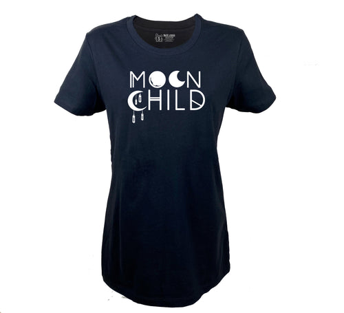Moon Child Ladies Slim Fit T - Infused with Moonstone, Labradorite - SLVR LNNG