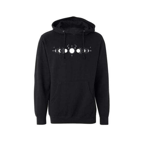 Moon Phase Midweight Unisex Hoodie Infused with Moonstone, Amethyst and Labradorite - SLVR LNNG