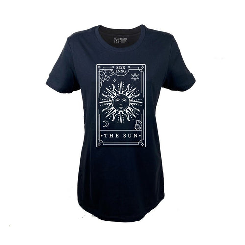 The sun Tarot Card Slim Fit Ladies T-shirt- Infused With Tigers Eye - SLVR LNNG