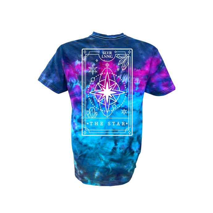 Tie-dye Star Tarot Card Unisex T-shirt infused with Clear Quartz Crystals - SLVR LNNG