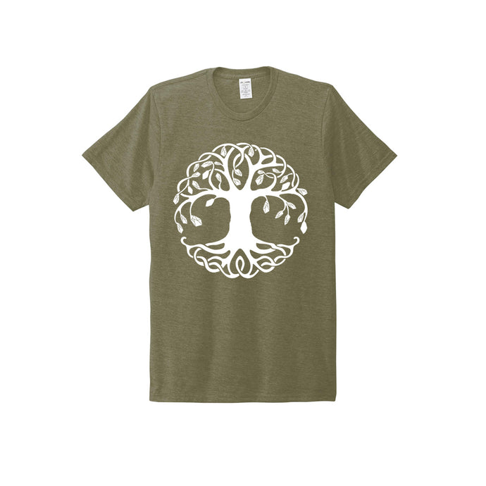 Crystal Tree Of Life - Unisex Recycled T-Shirt Infused with Amethyst, Carnelian, Obsidian & Topaz